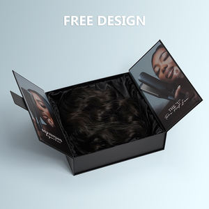 סיומות שיער קוסמטי חבילת משי פרימיום פרימיום קרובה קרטון קרטון קשיח תיבת נייר קשיח מותאם אישית הטבעה מטלית - Product Image 1