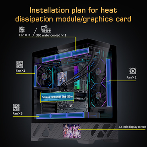 Boîtier <span class=keywords><strong>ATX</strong></span> Lovingcool Vente en Gros, Moniteur LCD de 5,5 Pouces, Prend en Charge <span class=keywords><strong>ATX</strong></span> vers ITX, <span class=keywords><strong>Grand</strong></span> Intérieur, Compatible AIO 360 mm, Prix Fournisseur de Gros - Product Image 3