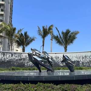 Hochwertige Maßgefertigte Große Wal-Skulptur aus Edelstahl, Geeignet für Gewerbeflächen und Gärten im Außenbereich - Product Image 4