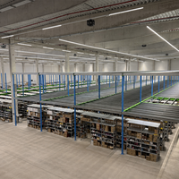 Plateforme de mezzanine d'entrepôt robuste en structure d'acier Q235B personnalisée, escalier, garde-corps de sécurité, capacité de charge de 500 kg/m²