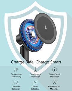 Chargeur sans fil magnétique à charge rapide, adapté au bureau ou à la table de chevet (sans adaptateur/angle fixe) - Product Image 3