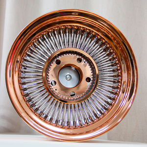 Jiangzao 2024 nuevo 13x7 13 14 22 24 26 pulgadas 5x5x120 112 5x114,3 5x110 acero rosa oro cromo alambre radios ruedas llantas 4x4 - Product Image 5