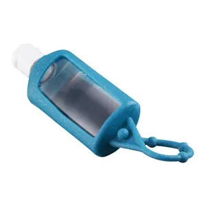 Bleu Unique Offre Spéciale Portable Vide Désinfectant pour les mains Bouteille 30ml Lotion Crochet Impression D'écran De Bouteille HDPE Bouteilles EN PLASTIQUE BOUCHON DE Couronne