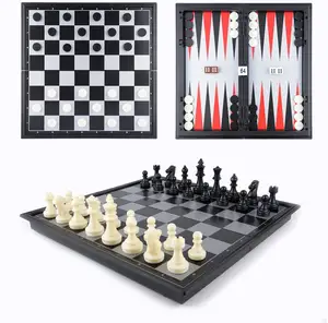 Backgammon — jeu d'échecs magnétique pliable et Portable pour enfants, 3 en 1, design de voyage