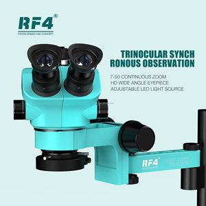 Rf4 RF-7050PRO fo19 7-50x Zoom 0.5x CTV sửa chữa điện thoại trinocular kính hiển vi với gấp Swing cánh tay khung và Mat - Product Image 3