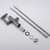 Robinet de lavabo thermostatique en laiton à poignée unique, réglage rotatif créatif, gris anthracite, pour salle de bain, eau chaude et froide, finition blanc cassé