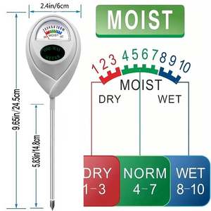 Medidor de Umidade do Solo para Monitoramento de Plantas, Testador de Umidade para Horticultura, Agricultura, Sensores de Umidade do Solo para Plantas Internas e Externas - Product Image 3