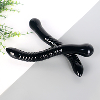 Venta al por mayor de varitas de cristal de alta calidad negro obsidiana serpiente consolador para mujer