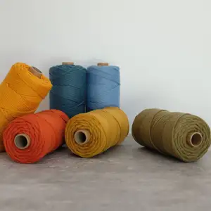 3Mm Haak Koord Handgemaakte Macrame Touw Met 26 Kleuren Op Voorraad 100 Meter Per Rol Polyester Extra Zacht Voor breien