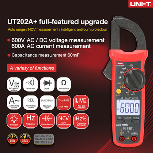 UNI-T UT202A+ Deteksi Arus 6000 Hitungan Digital AC DC Clamp Meter Multimeter Fleksibel True RMS Penguji Resistansi - Product Image 3