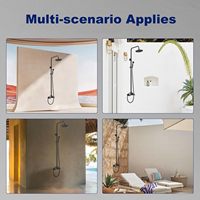 Système de douche de salle de bain noir avec tuyaux apparents, ensemble de douche pluie haute pression en laiton au design moderne, robinets thermostatiques
