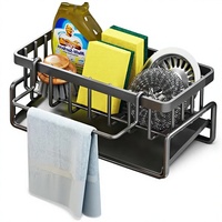 Support de rangement multifonctionnel pour évier de cuisine, organisateur de comptoir antirouille avec distributeur de savon
