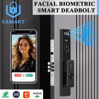 Cerradura Inteligente para Puerta CAMAKT 2025 con Reconocimiento Facial 3D y Cámara para Puertas de Madera/Acero/Vidrio, Pantalla de 4.5 Pulgadas, Aplicación Tuya, Resistente al Agua, para Exteriores