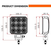 Lampe de travail LED tout-terrain 3/4/5/6 pouces à faisceau large Emark 12V 24V, projecteur LED pour éclairage extérieur automobile 4x4, camion, VTT, UTV, SUV