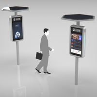Cajas de luz publicitarias con logotipo de información en tiempo real de señalización de parada de autobús electrónica tipo poste vertical táctil personalizado para negocios