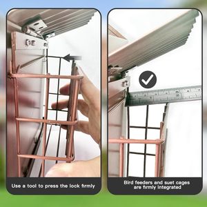 Mangiatoia per Uccelli 2 in 1 con Semi Misti e Doppia Gabbia in Metallo, Tetto Impermeabile per Fringuelli, Cardinali e Cinciali - Product Image 5