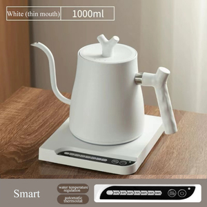 Hervidor de té y café eléctrico de cuello de cisne de acero inoxidable de 1.0L, diseño clásico, olla para electrodomésticos para uso doméstico de café - Product Image 2