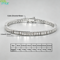 Bracelet tennis rectangulaire en zircone cubique plaqué or et argent avec fermoir boîte, bracelet incrusté de CZ, bijoux de mode pour soirée