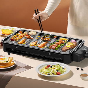 Electric Grill And Steak Maker 1201W-1500W Non-Stick <b>PTFE</b> For Home BBQ Grilling Steaks Skewers - Product Image 1