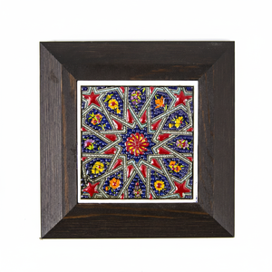 Azulejo Decorativo de Pared de Cerámica Pintado a Mano Turco, Enmarcado, 10x10 cm, de Turquía - Product Image 2