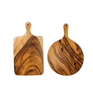 Planche à découper rectangulaire en bois d'acacia et de teck, finition naturelle, antidérapante, écologique, passe au lave-vaisselle, pour comptoir, épaisseur 2 cm - Product Image 3
