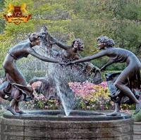 Vente en gros de décoration de jardin extérieur en cuivre coulé bronze dansant femme jouant des statues fontaine d'eau sculpture en bronze