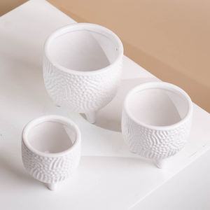 <span class=keywords><strong>Pot</strong></span> <span class=keywords><strong>de</strong></span> fleurs en céramique, Relief nid d'abeille, Style nordique, avec <span class=keywords><strong>pied</strong></span>, pour décoration <span class=keywords><strong>de</strong></span> jardin, maison, bac à plantes, vente en gros, - Product Image 2