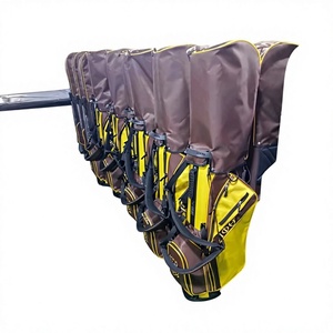 Bolsas de Golf Personalizadas al por Mayor con Logotipo Bordado de Iota Phi Theta en Negro y Marrón Griego, Material de Poliéster, Múltiples Bolsillos - Product Image 1