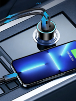 Chargeur de voiture USB-C double PD 60W en gros avec prise en charge des écouteurs et de la caméra, charge rapide, certifié CE et RoHS