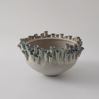 Vase de table en céramique de luxe, fait main, en porcelaine haute température, avec glaçure mate, design texturé artistique, moderne, étanche et unique