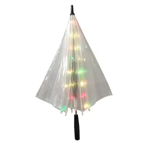 Creatieve Regenparaplu Rechte Zaklamp Kids Cadeau Transparant Led Paraplu Helder