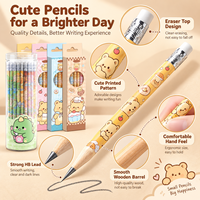 Ensemble de papeterie mignon avec motif de capybara de dessin animé, ensemble de crayons pour enfants d'âge scolaire, cadeau pour le dessin, calligraphie, ensemble de crayons HB