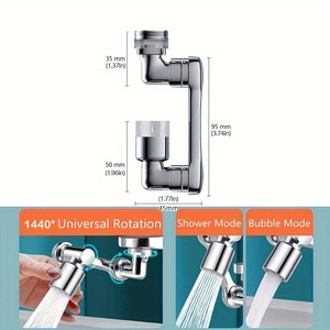 1080 Rotatif Robinet Extender Aérateur 1080 Degrés Pivotant Cuisine Bassin Robinet Pour Lavabo <span class=keywords><strong>De</strong></span> <span class=keywords><strong>Salle</strong></span> <span class=keywords><strong>De</strong></span> Bains - Product Image 3