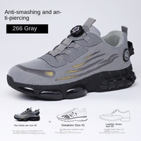 Chaussures de Sécurité pour Homme de Nouvelle Génération Anti-Perforation Anti-Écrasement avec Bouton Rotatif Respirantes et Isolantes Électriquement pour la Protection au Travail
