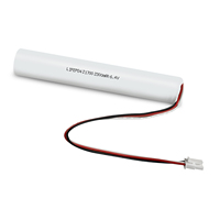 JINTION 6.4V 2300mAh LiFePO4 Baterai Pengganti Lampu Darurat untuk Baterai Stick ELP B092T dengan Adaptor 2 Kabel