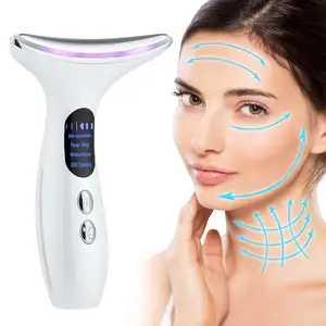Dispositivo de belleza ABS profesional para uso doméstico, terapia de luz LED PDT, masajeador de elevación de cara y cuello, removedor de arrugas de microcorriente EMS