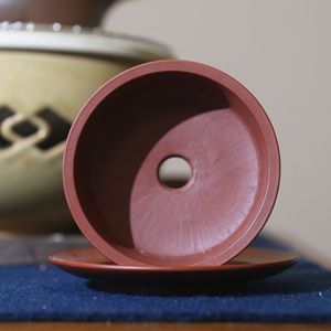 Maceta de Arcilla Morada con Bandeja, Pequeña, Hecha a Mano, para Bonsái de Escritorio - Product Image 2