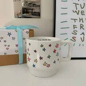 Tasses à café créatives et colorées en céramique empilables personnalisables avec logo - Product Image 6