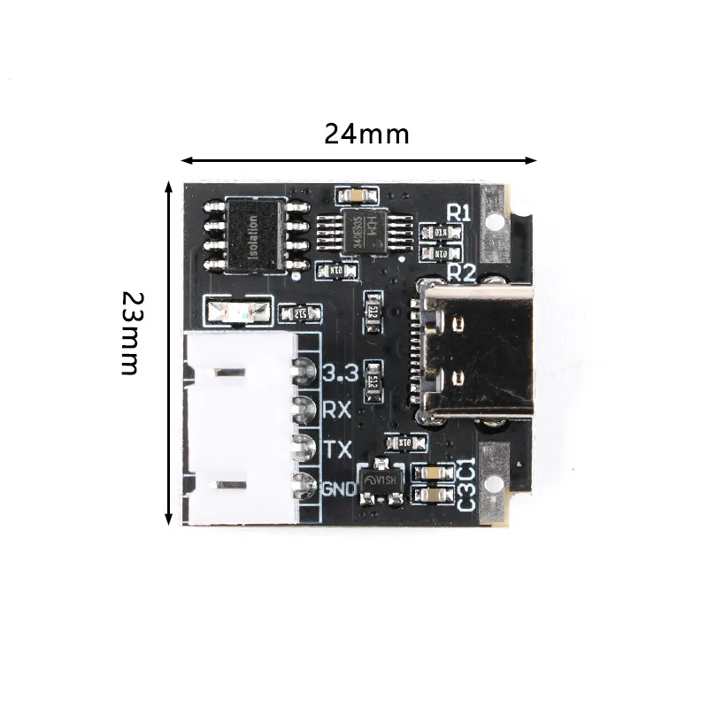 직렬 포트 UART 다운로드 라인 케이블 업그레이드 브러시 산업용 3.3V Type-C 인터페이스에 고립 된 USB to TTL 모듈