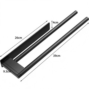 <span class=keywords><strong>Porte</strong></span>-serviettes double en acier inoxydable, support <span class=keywords><strong>mural</strong></span> <span class=keywords><strong>sans</strong></span> perçage pour salle de bain - Product Image 5