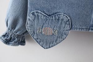 Vêtements pour enfants en gros, vêtements pour enfants, nouveau modèle, ensembles de robes 2 pièces avec manteau en tissu denim et robe tutu - Product Image 5