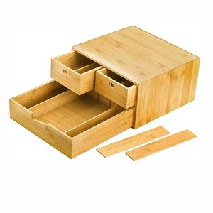 Coffee Machine <b>Shelf</b> Countertop Storage Rack With Drawers For Kitchen Office Living Room Natural Color - Product Image 3