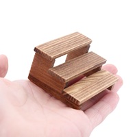 Miniatur-Holz-Etagenregal, Puppenhaus-Ausstellungsständer, Leiter, Pflanzenhalter, Landschaftsdekoration