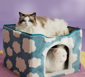 Atacado Luxo Bonito Novo Design Tecido Dobrável Cat <span class=keywords><strong>Scratcher</strong></span> Cat Play House Cama Interior - Product Image 1