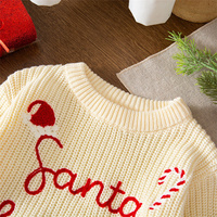 1 Pcs Custom Logo Weihnachten Baumwolle Herbst Winter Neugeborenes Kleinkind Jungen Mädchen Kleidung Baby Neutral Brokat Pullover