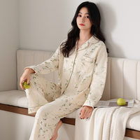 2024 nouveau Design femmes coton pyjama ensemble doux longue chemise de nuit vêtements de nuit, mignon PJ ensembles de fournisseur d'usine pour le printemps automne
