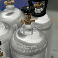 Tanque de Gas de Alta Presión de 2LB 5LB 10LB 20LB para Bebidas, Refrescos, Cerveza de Barril, Cilindro de Gas CO2 de Aluminio sin Costuras