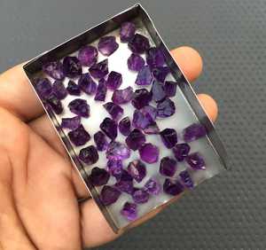 Piedras preciosas naturales púrpuras, amatista rugosa, sin procesar, para fabricación de joyas, piedra pequeña, 50 piezas - Product Image 2