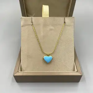 New Blue Love Pendant for Women's Light Luxury High Quality Stainless Steel Gold Silver Necklace 2023 Fashion Jewelry
