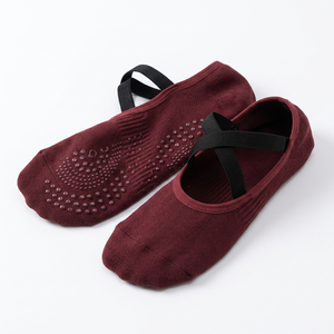 Grip Low-cut Sports <b>Socks</b> Taiwan Made Spandex <b>Polyester</b> Cotton Blend Anti-slip Knitted Yoga Dance Crew <b>Socks</b> - Product Image 1
